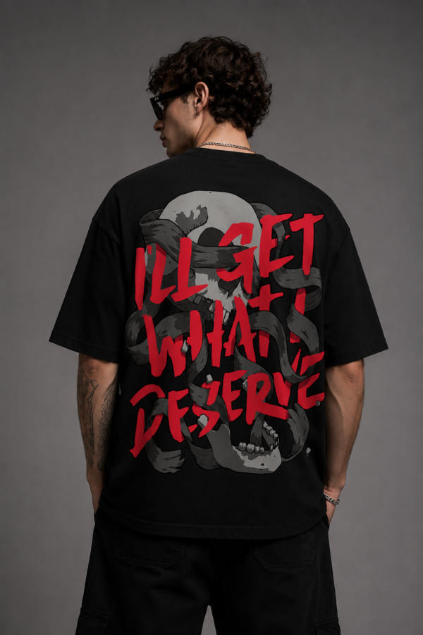 Skull State Oversized Tee – Black