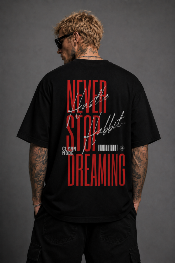 Never Stop Dreaming Oversized Tee – Black