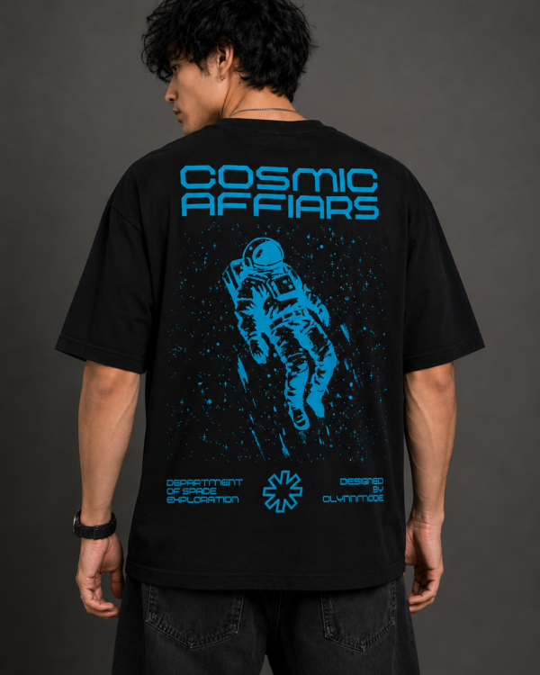 Cosmic Affairs Graphic Oversized Tee – Black