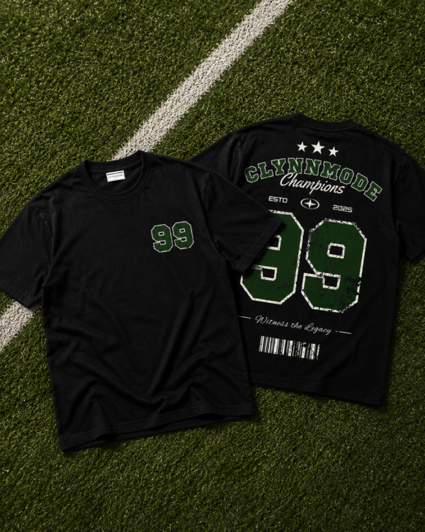 CLYNN MODE Champions 99 Oversized Graphic T-shirt for men | Premium 240 GSM Cotton Streetwear Tee